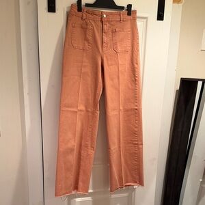 Oat New York Wide Leg soft Jeans in Peach-Orange